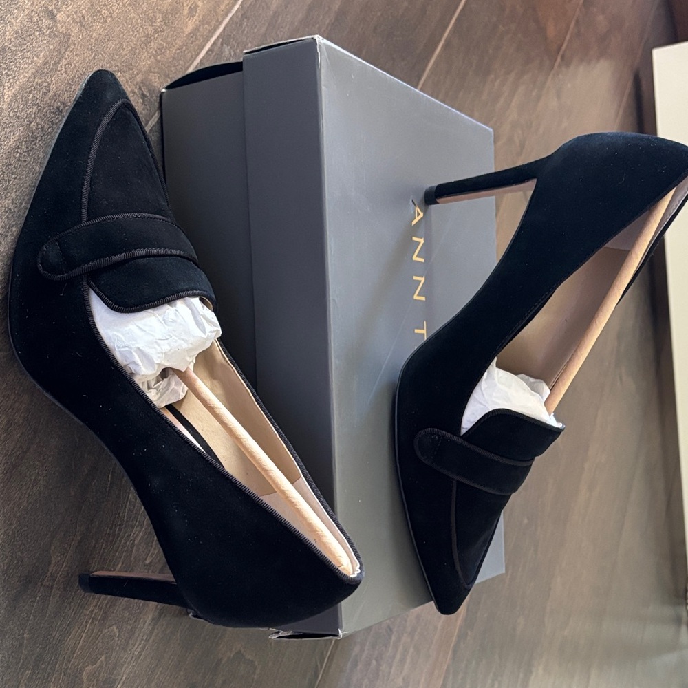 Ann Taylor Black Suede Heels